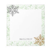 Mint Confetti Dots Snowflakes Notizblock (Vorderseite)