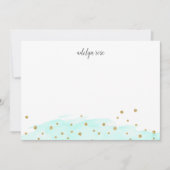 Mint | Confetti Pop Personalisiert Stationery Flat Mitteilungskarte (Vorderseite)