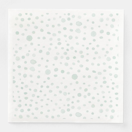 Mint Confetti Wasserfarbe Dots Papier Napkin Serviette (Vorderseite)