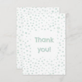Mint Confetti Wasserfarben Punkte Danke Karte (Vorne/Hinten)