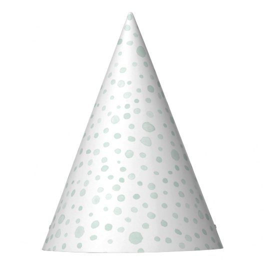 Mint Confetti Watercolor Dots Party Hat Partyhütchen (Vorderseite)