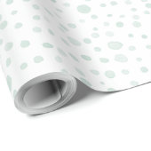 Mint Confetti Watercolor Dots Wrapping Paper Geschenkpapier (Rolleneckpunkt)