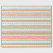 Mint Coral Aztec Tribal Gift Wrap Geschenkpapier (Flach)