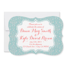 Mint Coral Damask Hochzeit