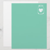 Mint Country chic Maurer Glas Hochzeitskunst (Vorne/Hinten)