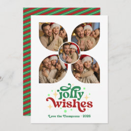 Mint & Cranberry Retro Foto Collage Weihnachten