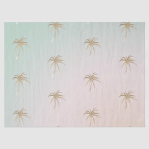 Mint Cream Ombre Tropical Gold Palm Bäume Seidenpapier