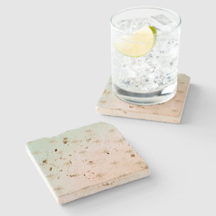 Mint Cream Ombre Tropical Gold Palm Treppen Steinuntersetzer