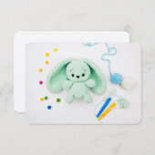 Mint Crochet Bunny – Cozy Yarn Aesthetic Begleitkarte (Vorne/Hinten)