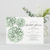 Mint Dahlias Brautparty Einladung (Stehend Vorderseite)