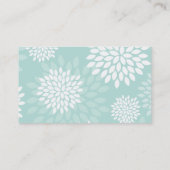 Mint Dahlias Pattern Telefonnummerkarte (Rückseite)