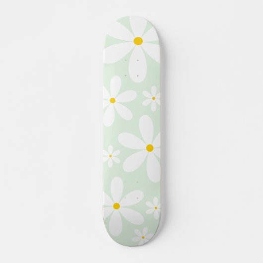 Mint Daisy Muster Skateboard (Vorne)
