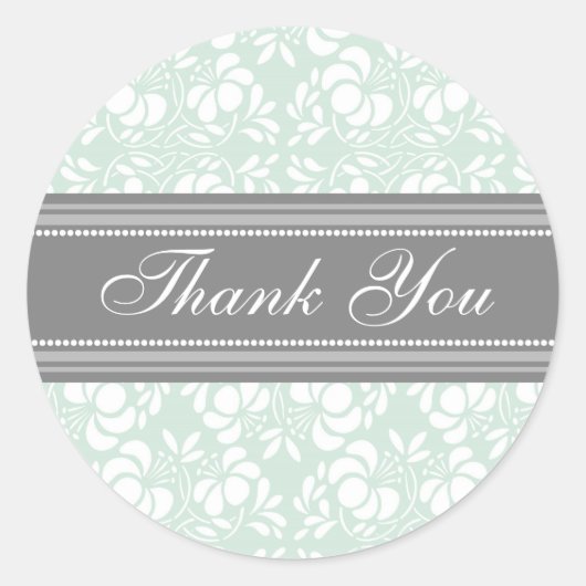 Mint Damask Danke, dass du Umschlag Aufkleber hoch (Vorderseite)