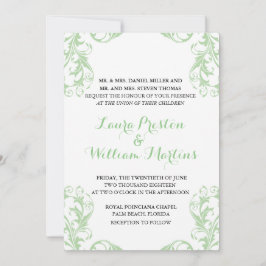 Mint Damask Einladung zur Hochzeit