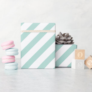 Mint Diagonal Stripe Geschenkpapier