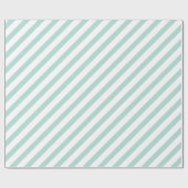 Mint Diagonal Stripe Geschenkpapier (Flach)