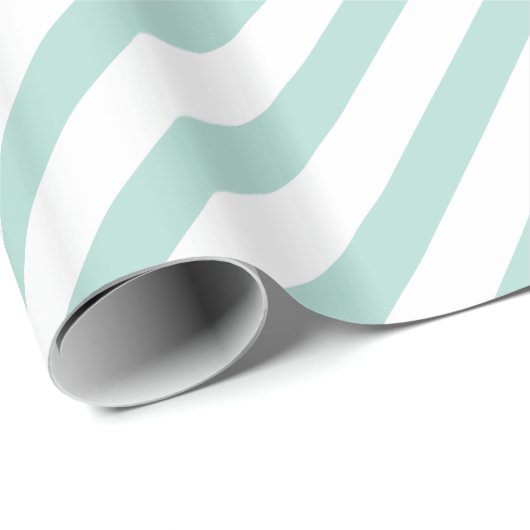 Mint Diagonal Stripe Geschenkpapier (Rolleneckpunkt)