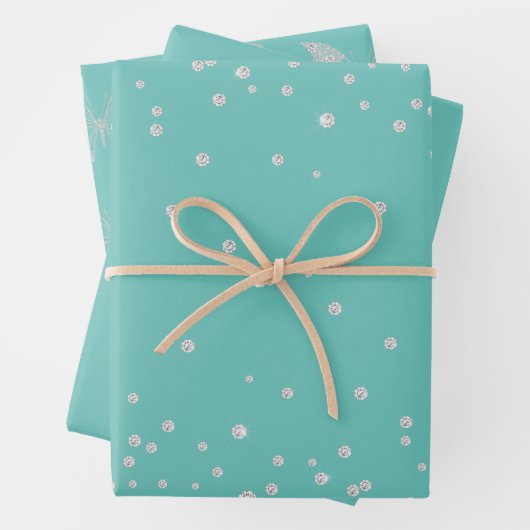 Mint Diamonds Geschenkpapier Set (Beispiel)