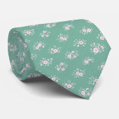 Mint Ditsy Floral Krawatte (Gerollt)