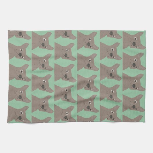 Mint, Dog Geschirrtuch (Horizontal)