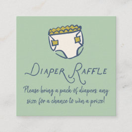 Mint Doodle Baby Shower Diaper Diaper Raffle Begleitkarte