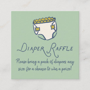 Mint Doodle Baby Shower Windel Windel Tombola Begleitkarte