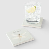 Mint Dragonfly Dream Steinuntersetzer (Seitenansicht)