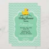 Mint Duck Baby Duwer Einladung Geschlecht neutral (Vorne/Hinten)