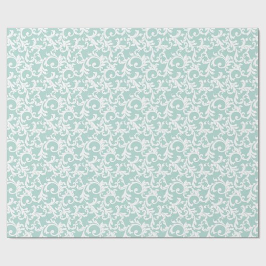 Mint Elegant Damask Print Geschenkpapier (Flach)