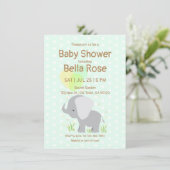 Mint Elephant Baby Shower Einladungen (Stehend Vorderseite)