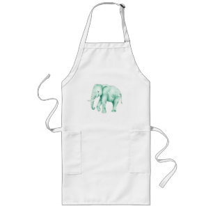 Mint Elephant mit Dschungel-Blätter Lange Schürze
