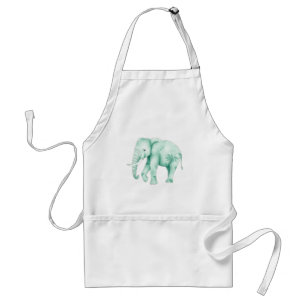 Mint Elephant mit Dschungel-Blätter Schürze