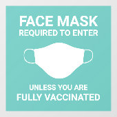 Mint Face Mask Required Fensteraufkleber (Blatt)