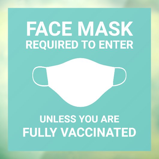 Mint Face Mask Required Fensteraufkleber (Blatt 3)