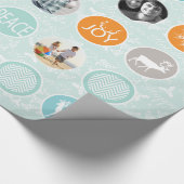 Mint Family Foto Rentier Weihnachten Merry Bright Geschenkpapier (Ecke)