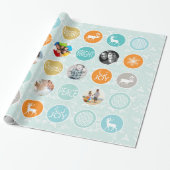 Mint Family Foto Rentier Weihnachten Merry Bright Geschenkpapier (Ungerollt)
