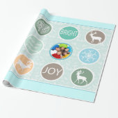 Mint Family Foto Rentier Weihnachten Merry Bright Geschenkpapier (Ungerollt)