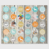 Mint Family Foto Rentier Weihnachten Merry Bright Geschenkpapier (Flach)