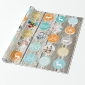 Mint Family Foto Rentier Weihnachten Merry Bright Geschenkpapier (Ungerollt)