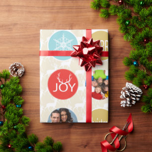 Mint Family Foto Rentier Weihnachten Merry Bright Geschenkpapier