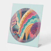 Mint Fantasy Dome Pedestal Sign - Anpassbar Sockelschild (Vorderseite)