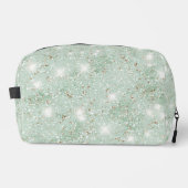 Mint Faux Glitter Waschbeutel (Vorderseite)