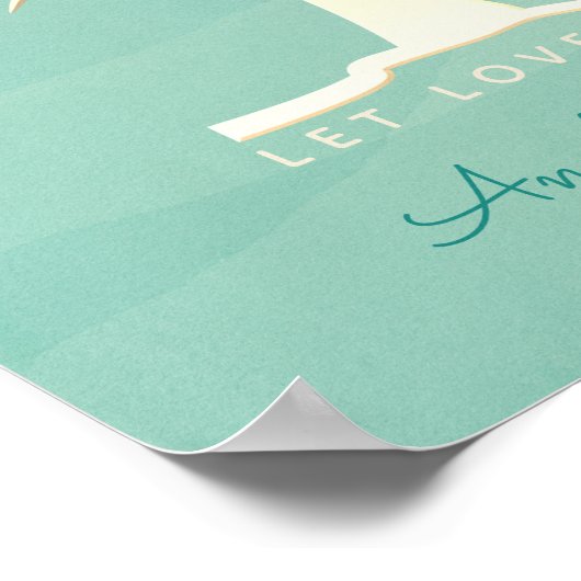 Mint Fingerprint Tree Wedding Gästebuch (Ecke)