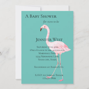 Mint Flamingo Baby Dusche Einladung