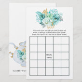 Mint Floral Brautparty Tee Party Bingo (Vorne/Hinten)