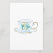 Mint Floral Brautparty Tee Party Hinweiskarte (Rückseite)