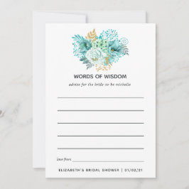 Mint Floral Brautparty Tee Party Hinweiskarte