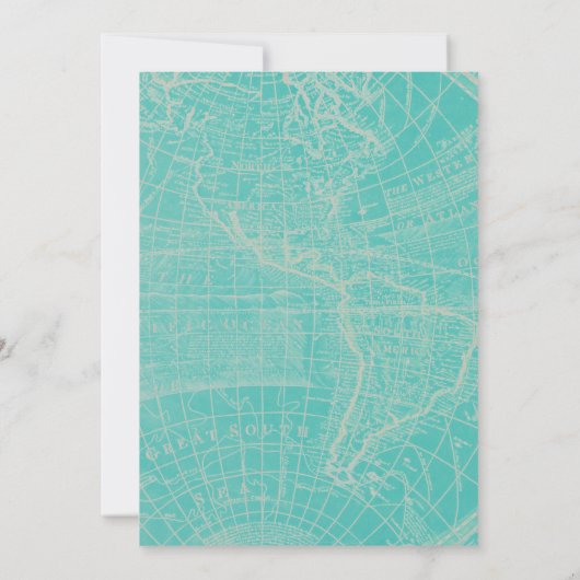 Mint Floral Hot Air Ballon Baby Dusche Einladung (Rückseite)