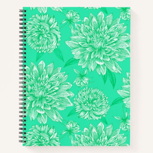 Mint Floral Notizblock (Vorderseite)