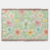 Mint Floral Throw Blanket Decke (Vorderseite)